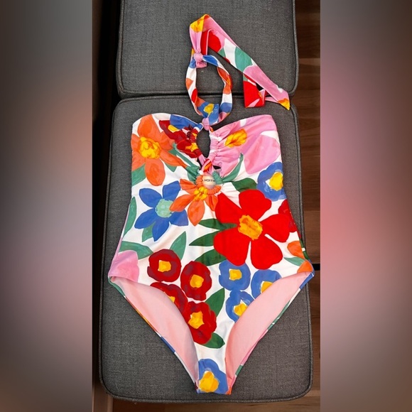 Mara Hoffman Aya One-Piece Swimsuit – Size M, NWOT, floral, halter - Picture 4 of 7